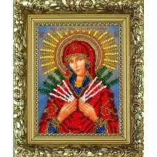Набор Богородица Семистрельная (строчный шов) (с рамкой) 9,5х12,5 Вышиваем бисером R-6 9,5х12,5 Вышиваем бисером R-6