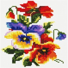 Цветочки Мозаика на подрамнике 20х20 20х20 Белоснежка 352-ST-S