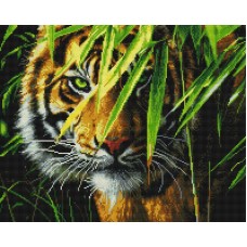 Тигр в джунглях мозаика на подрамнике 40х50
