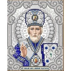 Святой Николай в жемчуге ткань с нанесенным рисунком