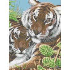 Тигры Рисунок на канве 23х30 Каролинка КК 001