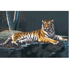 Ночной тигр (рис. на ткани 39х27) 39х27 Магия канвы КС-048