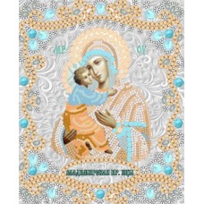 Богородица Владимирская (рис. на сатене 15х18) (строчный шов) 15х18 Конек 7124 15х18 Конек 7124