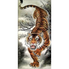 Тигр на охоте Набор для выкладывания стразами 30х60 Алмазная живопись АЖ-4127