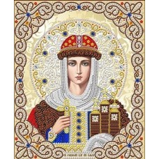 Святая Ольга в жемчуге и кристаллах ткань с нанесенным рисунком