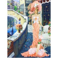 Набор Дама в Венеции вышивка лентами 27х38,5 Многоцветница МЛ(н)-3003 27х38,5 Многоцветница МЛ(н)-3003