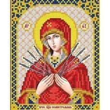 И-5087 Богородица Семистрельная ткань с нанесенным рисунком
