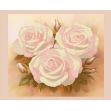 Розовые розы (рис. на атласе 40х40) (круговая техника) 40х40 Конек 9515