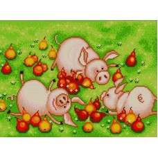 Свинки в грушах Рисунок на ткани 29х39 Конек 1394