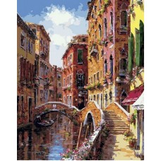 Мосты и каналы Венеции  живопись на холсте 40*50см 40х50 Белоснежка 257-AB