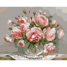Розы на столе живопись на холсте 40х50см