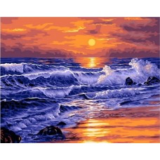 Морской закат живопись на холсте 40х50см