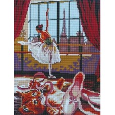 Балерина и котенок мозаика на подрамнике 40х50