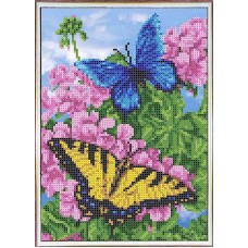 Набор Бабочки в цветах бисер 19х24 Каролинка КББН(Ч) 4008