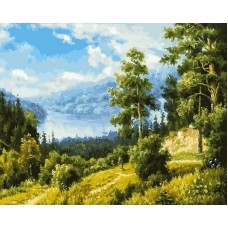 Лесной пейзаж живопись на холсте 40*50см 40х50 Белоснежка 166-AB