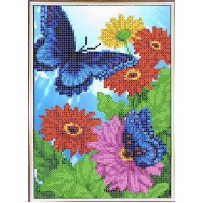 Набор Синие бабочки бисер 19х24 Каролинка КББН(Ч) 4009