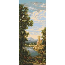 Пейзаж с замком Рисунок на канве 24/47 24х47 Матренин Посад 1309
