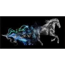 Конь в дыму Набор для выкладывания стразами 60х30 Алмазная живопись АЖ-1828