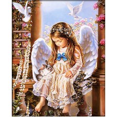 Набор Ангел с кроликом 40х50 Алмазная живопись АЖ-4027