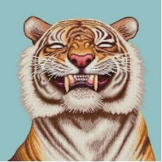 Саблезубый тигр Рисунок на ткани 40х40 Конек 1449