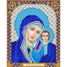 И-5045 Казанская Божия Матерь в синем ткань с нанесенным рисунком