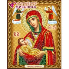 Икона Богородица Млекопитательница набор для частичной  выкладки стразами 22х28 Алмазная живопись АЖ-5068