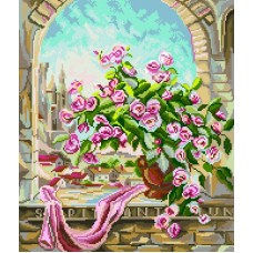 Розовый куст Рисунок на канве 41/41 41х41 (34х35) Матренин Посад 1887 41х41 (34х35) Матренин Посад 1887