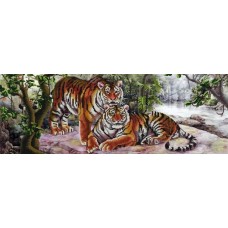 Амурские тигры (рис. на сатене 25х65) 25х65 Конек 9903