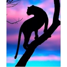 Пантера на закате Набор для выкладывания стразами 40х50 Алмазная живопись АЖ-4101