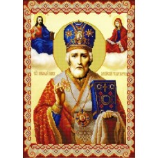 Святой Николай Мирликийский (рис. на сатене 29х39) 29х39 Конек 9256 29х39 Конек 9256