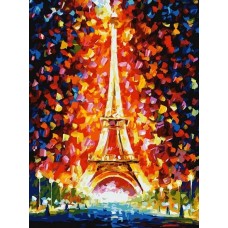 Париж - огни Эйфелевой башни живопись на холсте 30*40см 30х40 Белоснежка 026-AS