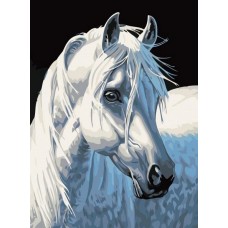 Белая лошадь живопись на холсте 30*40см