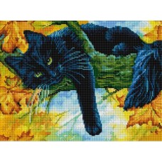 Осенний кот Мозаика на подрамнике 30х40