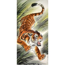 Тигр в траве Набор для выкладывания стразами 30х60 Алмазная живопись АЖ-4126