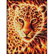 Огненный леопард Набор для выкладывания стразами 30х40 Алмазная живопись АЖ-1849