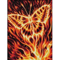 Огненная бабочка Набор для выкладывания стразами 30х40 Алмазная живопись АЖ-1854