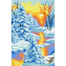 Зимний закат Рисунок на канве 30х21см 21х14(30х21) МП-Студия СК-044