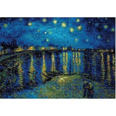 Звездная ночь над Роной по мотивам картины Ван Гога набор для выкладывания стразами Риолис АМ0044С