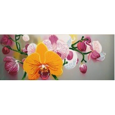 Нежные орхидеи (рис. на сатене 25х65) (строчный шов) 25х65 Конек 8496 25х65 Конек 8496