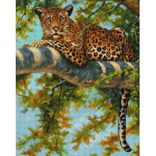 Леопард в тени ветвей Мозаика на подрамнике 40х50
