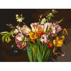 Голландские тюльпаны  живопись на холсте 30*40см