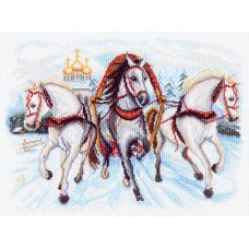 Тройка лошадей Рисунок на канве 37/49 37х49 (27х38) Матренин Посад 1539 37х49 (27х38) Матренин Посад 1539
