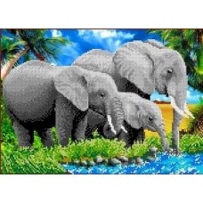 Слоны Рисунок на ткани 36х26 Каролинка ТКБЖ 3007