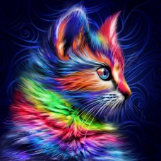 Разноцветный котенок Набор для выкладывания стразами 30х30 Алмазная живопись АЖ-1777 30х30 Алмазная живопись АЖ-1777
