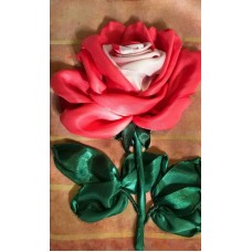 Набор Бело-розовая роза вышивка лентами 15х21,5 Каролинка КЛ(Н)-4017