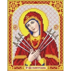 И-5073 Богородица Семистрельная ткань с нанесенным рисунком