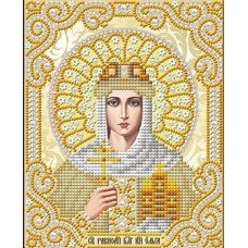 Святая Ольга в жемчуге и золоте ткань с нанесенным рисунком