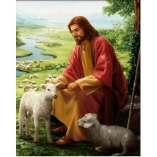 Христос Пастырь Набор для выкладывания стразами 40х50 Алмазная живопись АЖ-4112