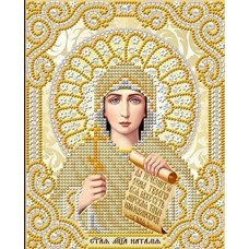Святая Наталья в жемчуге и золоте ткань с нанесенным рисунком