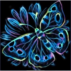 Неоновая бабочка Набор для выкладывания стразами 25х25 Алмазная живопись АЖ-1713 25х25 Алмазная живопись АЖ-1713